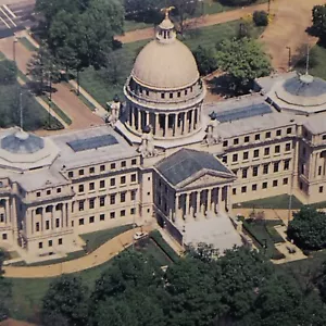 Vintage Postcard Mississippi State Capitol Jackson Aerial View 1980s Era LQQK - Picture 1 of 9