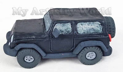 Topper de pastel de fondant Jeep 3D comestible. Figura comestible de un coche o camión. Foto 1 de 4