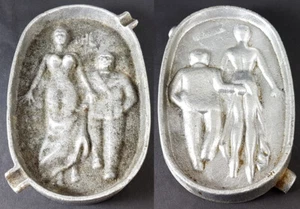 EROTIK, Seltener Art Deco Metall Aschenbecher, um 1920 K512 - Picture 1 of 12