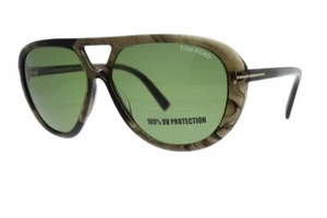 TOM FORD Marley Aviator Grey Horn / Green FT 0510 20N 59 - Picture 1 of 1
