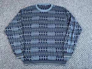 Northern Isles Geometric Pattern Sweater Adult Large Gray Lightweight Knit Cosby - Picture 1 of 12