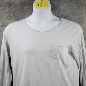 Eileen Fisher Shirt Womens XL Light Blue Gray All Organic Cotton Lux Pocket Tee - Picture 1 of 9