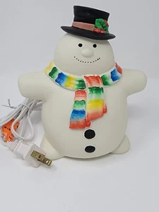 Dept 56 Ceramic Snowman Accent Lamp Nightlight - Picture 1 of 10