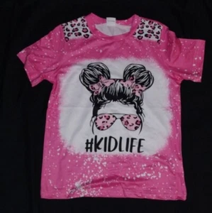 Adorable Pink/ White Girls Kid Life T-Shirt Size 7 - Picture 1 of 1