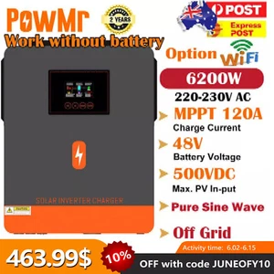 PowMr 6200W Off/On Grid Solar Hybrid Inverter Charger Support 48V battery MPPT - Picture 1 of 10
