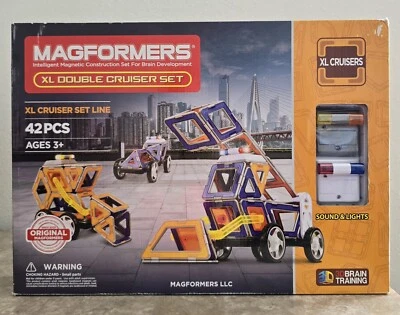 Magformers XL Double Cruiser Set - Rescue Truck Crane Lights & Sound 42 Pieces - Image 1 of 4