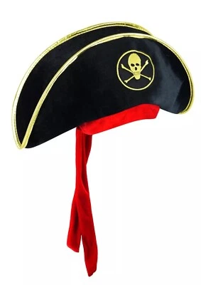 Adult Pirate Hat Crossbone Skull Halloween Costume Fancy Dress Sparrow Accessory - Image 1 of 4