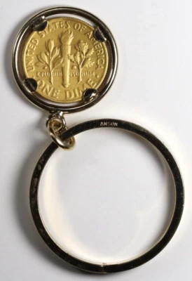 Vintage 1967-P Roosevelt Dime GP Anson Key Ring Keychain 10c - Image 1 of 3