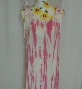 NWT EXIST Raspberry Tie Die Maxi Dress Adjustable shoulder Ties - Picture 1 of 12