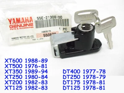 Yamaha DT125 DT175 DT400 XT125 XT500 XT600 Helmet Lock Key 54510 OEM 55E-21308-0 - Image 1 of 2