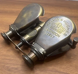 Victorian Antique Solid Brass Binoculars Made For Royal Navy London 1917 - Picture 1 of 7