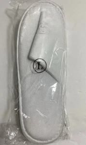 Hotel Resort Spa Travel Guest Waffle Slippers Large 12” White Embroidered Logo - Picture 1 of 4