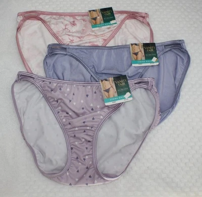 NWT set/3 VANITY FAIR ILLUMINATION STRING BIKINI 18108 ROMANCE BLUE PURPLE HEART - Image 1 of 4