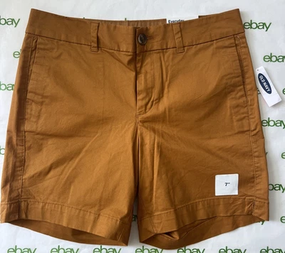 Pantalones Cortos Old Navy Mujer Talla 2 7" Tiro Medio Sarga Todos los Días Mostaza Nuevos con Etiquetas Foto 1 de 4