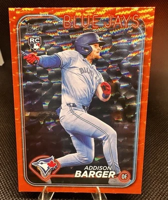 2024 Topps Update Series Addison Barger #US336 Orange Crackle Foilboard /299 RC - Image 1 of 2