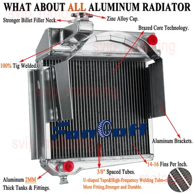 Fit 1958-1967 AUSTIN HEALEY SPRITE / 1960-1966 MG MIDGET 948-1098 3Row Radiator Foto 1 de 4