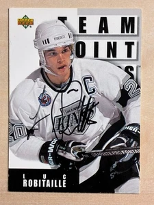 1993-94 Upper Deck Team Point Leaders In-Person Autograph Luc Robitaille READ - Picture 1 of 2