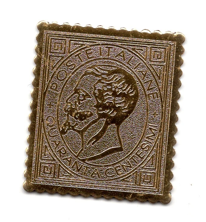 Tipo centavo da Sardenha. 10 reprodução em folha de ouro - Imagem 1 de 1