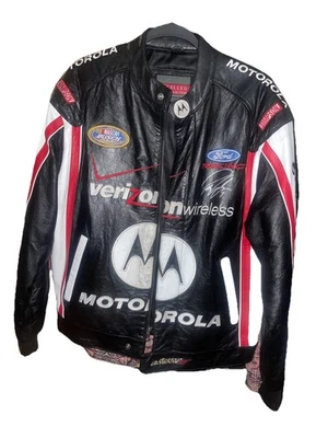 Chaqueta motera de cuero para hombre Foto 1 de 4