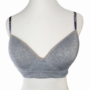 Nautica Women’s Gray Padded Bra Size 36C Logo Strap Everyday Comfort - Picture 1 of 7