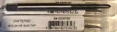 2 New Qualtech DWT57097 10-24 NC 2F TAPER POINT PLUG TAP GUN TAP HSS - Image 1 of 2
