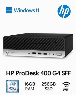 HP ProDesk 400 G4 SFF Intel i7-7700 16GB DDR4 256GB SSD Win11 Pro PC | WiFi - Image 1 of 4