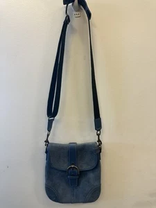 Coach Blue Suede Crossbody - Picture 1 of 7