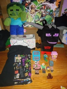 Minecraft Set Ender Drache Plüsch 11 Zoll Licht & Sound & Steve Zombie, Figuren - Bild 1 von 8