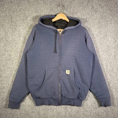 Sudadera con Capucha Carhartt De Colección Para Hombres Pequeña Azul Marino Años 90 Desteñida Suelta Forrada Térmica Ropa de Trabajo Foto 1 de 4