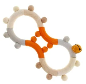 Baby Toy Motor Skill Rattle '8' Orange Natural LxWxH 80x19x165mm NEW Baby Rattle - Picture 1 of 1