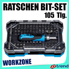 WORKZONE Ratschen Bit-Set 105 tlg. mit Kunststoff-Box & magnetischem Bithalter 