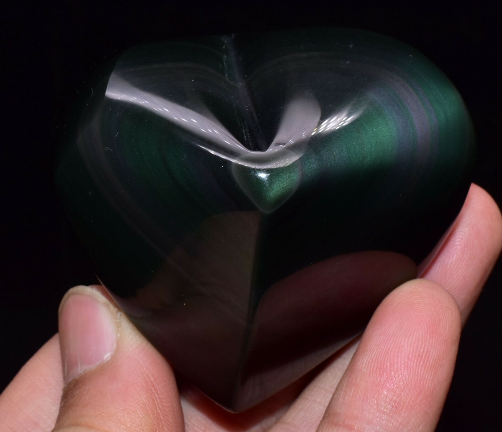 104g Natural Rainbow Obsidian Heart Raw Crystal Black Chakra Healing  843128165479 | eBay