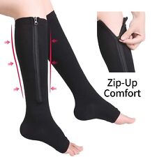 Fitness Compression Stockings Sports Pressure Zipper Support Varicose Vein Socks