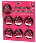 Name Badge Hen Night Party New Fun Giant 57mm Name Badges x7 Bundle Celebration