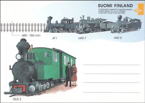 Railway Locomotives Trains Postage Paid Mint Stationary Postcard Finland 1987 - Picture 1 of 1