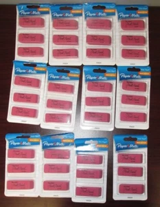 Lot of 12, 3/Pack Paper Mate Pink Pearl Eraser [19B]  - Picture 1 of 3