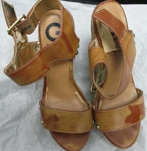 Guess Women's Shoes High Platform Beige Adult Size 7 Ankle Strap Women's Shoes - Picture 1 of 7