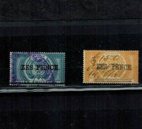 Orange Free State Fiscal 1886 6d on 4s & 6d on 8s Fiscal Use Used F/VF - Image 1 of 1