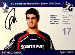 Orig. unterschriebene Autogrammkarte PETAR DJORDJIC SG Flensburg-Handewitt 10/11 - Bild 1 von 2