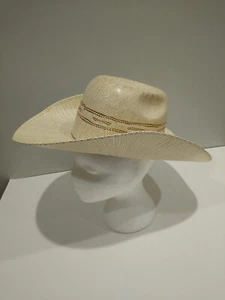 Ariat Youth Bangora Ivory and Tan Straw Hat A73212-L Cowboy Western Hat - Picture 1 of 11