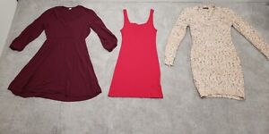 Old Navy Divided H&M Shein Lot Of 3 Women's M Dress Red Beige