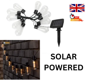 10/20 Pack Outdoor String Lights Solar Powered 2.25M x10 Bulbs Waterproof Garden - Picture 1 of 10