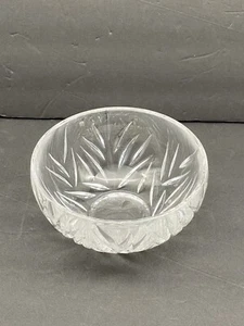 Vintage Cut Crystal Bowl Clear 5 3/4” W Smooth Edges Heavy 1 Lb 14 oz Fern Candy - Picture 1 of 11