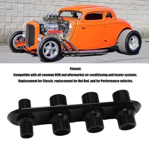 Ι AC Bulkhead Billet Aluminium Alloy 4 Ports Air Conditioning Bulkhead For Hot - Picture 1 of 12
