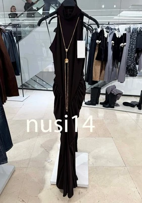 ZARA NEW WOMAN LONG CHAIN HALTER DRESS DARK BROWN S,M,L 5039/232/716 - Image 1 of 3