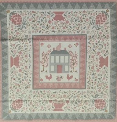 Vintage~Ameritex~"Country Classics Pillow"~Cotton Fabric ~ 16"x17"  (front only) - Image 1 of 4