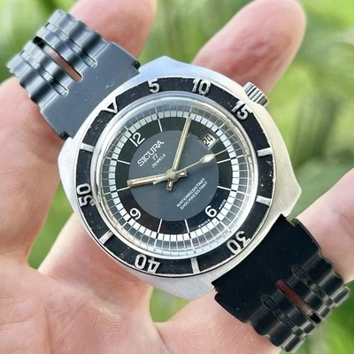 Reloj mecánico de buceo Sicura 17 joyas vintage de 42 mm de acero inoxidable años 60-70 Foto 1 de 4