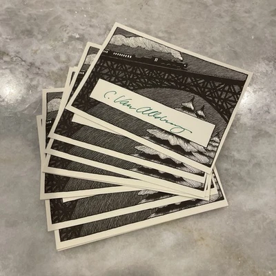 Polar Express themed Bookplates. Signed By Chris VanAllsburg. Set of 10. Foto 1 de 2