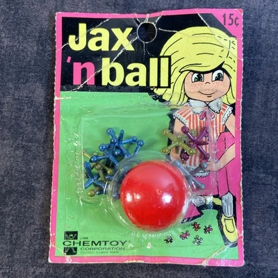 De colección 1968 - Chemtoy Corp. Jax 'N Ball - Recoger Jacks - Todavía en paquete original Foto 1 de 4
