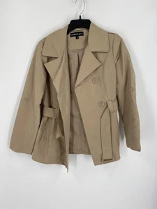 Ambiance Tan Trench Coat with Wide Lapels and Self-Tie Belt size S - Picture 1 of 4